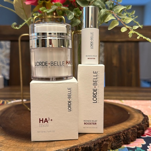 Lorde + Belle HA3+ Peptide Serum & Redness Relief Booster Skincare Set - New